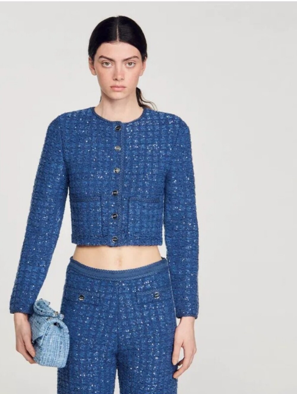 SANDRO Cropped Coatigan Blazer Size 1